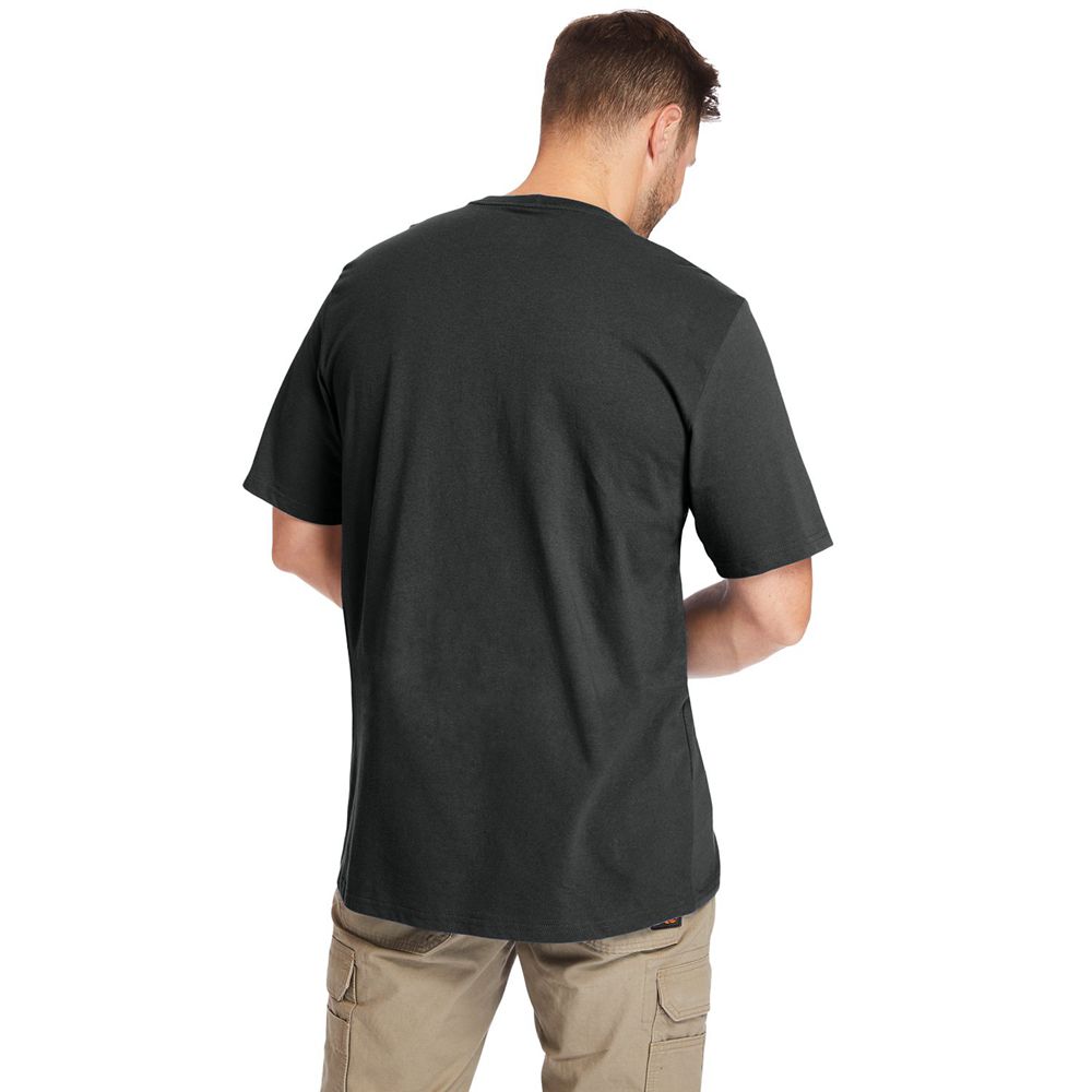 Timberland Μπλουζάκια Ανδρικα Μαυρα - Pro® Big & Tall Base Plate Short-Sleeve - Greece 8103294-LP